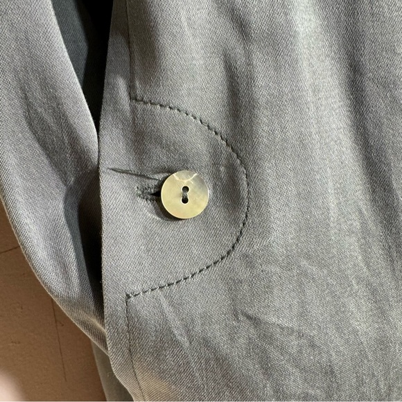 Soft Surroundings Womens Blouse Shacket Size M Roll Tab Green Pockets Casual - Picture 11 of 12